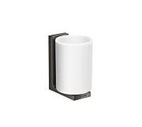 Hansgrohe Gobelet à brosses à dents Axor 42604330 – Verre, montage mural, chrome noir poli