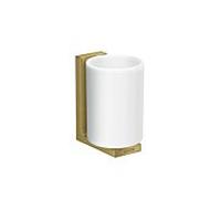 Hansgrohe Gobelet à dents Axor 42604950 – Verre, montage mural, laiton brossé