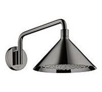 hansgrohe Axor douche de tête 26021330 avec bras de douche, montage mural, chrome noir poli