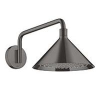 hansgrohe Douche de tête Axor 26021340 avec bras de douche, montage mural, chrome noir brossé