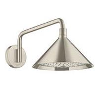 hansgrohe Douche de tête Axor 26021820 avec bras de douche, montage mural, nickel brossé