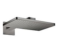 hansgrohe Douche de tête Axor 35278330 avec bras de douche, rosace carrée, chrome noir poli