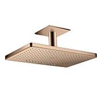 hansgrohe AXOR ShowerSolutions pomme de douche suspendue 460/300 2 jet, raccordement au plafond, 35279300, Couleur: Rouge poli or
