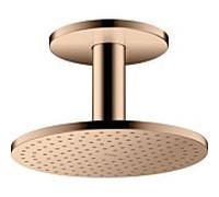 hansgrohe AXOR ShowerSolutions 250 Pomme de douche suspendue 2 jets, raccordement au plafond, 35297300, Couleur: Rouge poli or