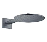 Hansgrohe AXOR ShowerSolutions pomme de douche 300 2 jet, raccord mural, bras de douche 450 mm, Coloris: Chrome noir brossé - 35303340