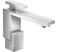 hansgrohe AXOR Edge mitigeur monocommande de lavabo 130 avec vidage par poussée, taille diamant, 46011000, Couleur: chrome