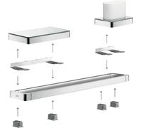 hansgrohe AXOR Kit d'adaptateurs universels pour accessoires AXOR, 42870670, Couleur: noir mat