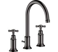 hansgrohe AXOR Mélangeur lavabo 3 trous Montreux 180, vidage par pop-up, 16513330, Couleur: Chrome noir poli