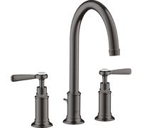 hansgrohe AXOR Mitigeur lavabo 3 trous Montreux 180, vidage escamotable, béqu'illes, projection 175mm, 16514340, Couleur: Chrome noir brossé