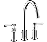 hansgrohe AXOR Mitigeur lavabo 3 trous Montreux 180, vidage escamotable, béquilles, projection 175mm, 16514000, Couleur: chrome