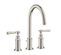 hansgrohe AXOR Mitigeur lavabo 3 trous Montreux 180, vidage escamotable, béqu'illes, projection 175mm, 16514800, Couleur: Acier inoxydable Optic