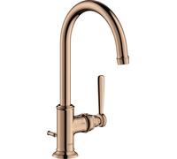 hansgrohe AXOR Mitigeur monocommande de lavabo AXOR Montreux 210, vidage escamotable, 16517300, Couleur: Rouge poli or