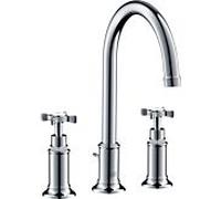 hansgrohe Axor Montreux 3 trous mitigeur lavabo 16513000 saillie 175mm, avec poignées croisées, tirant garniture de vidange , chromé