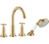hansgrohe AXOR Montreux 4 trous pour jante de baignoire DN15, 16546250, Couleur: Optique or brossé