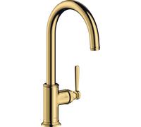hansgrohe AXOR Montreux DN 15 Mitigeur monocommande de cuisine AXOR Montreux DN 15 260 avec bec orientable, 16580990, Couleur: Optique en or poli
