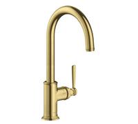 hansgrohe AXOR Montreux DN 15 Mitigeur monocommande de cuisine AXOR Montreux DN 15 260 avec bec orientable, 16580950, Couleur: laiton brossé