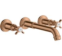 hansgrohe AXOR Montreux Mélangeur lavabo 3 trous encastré, montage mural, 16532140, Couleur: Bronze brossé