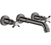 hansgrohe AXOR Montreux Mélangeur lavabo 3 trous encastré, montage mural, 16532330, Couleur: Chrome noir poli