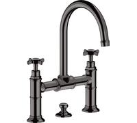 hansgrohe AXOR Montreux mitigeur lavabo 2 poignées 220, vidage escamotable, 16510330, Couleur: Chrome noir poli