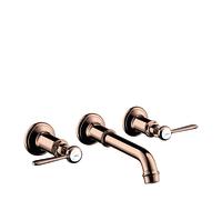 hansgrohe AXOR MONTREUX mitigeur lavabo 3 trous encastré, montage mural, béqu'illes, 16534300, Couleur: Rouge poli or