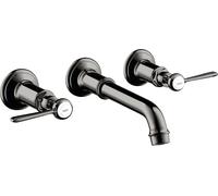 hansgrohe AXOR MONTREUX mitigeur lavabo 3 trous encastré, montage mural, béqu'illes, 16534330, Couleur: Chrome noir poli