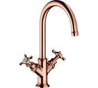 hansgrohe AXOR Montreux mitigeur lavabo à deux poignées 210, sans vidage escamotable, 16506300, Couleur: Rouge poli or