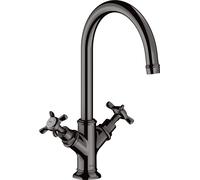hansgrohe AXOR Montreux mitigeur lavabo à deux poignées 210, sans vidage escamotable, 16506330, Couleur: Chrome noir poli