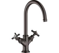 hansgrohe AXOR Montreux mitigeur lavabo à deux poignées 210, sans vidage escamotable, 16506340, Couleur: Chrome noir brossé