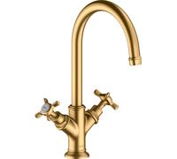 hansgrohe AXOR Montreux mitigeur lavabo à deux poignées 210, sans vidage escamotable, 16506950, Couleur: laiton brossé