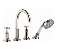 hansgrohe Axor Montreux set de finition 16544820 ferrure de bord pour carrelage 4 trous, avec poignées croisées, nickel brossé