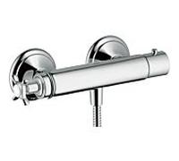 hansgrohe Axor Montreux thermostat de douche 16261000 apparent, 1 Verbraucher , avec poignée croisée, chromé