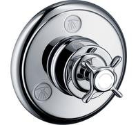 hansgrohe AXOR Montreux Vanne découlement et dinversion, Trio / Quattro, encastrée, 16830340, Couleur: Chrome noir brossé