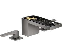 Hansgrohe AXOR MyEdition Mélangeur lavabo 3 trous 70 avec vidage à ouverture rapide, sans plaque, Coloris: Chrome noir poli