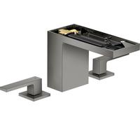 hansgrohe AXOR MyEdition Mitigeur de lavabo 3 trous 110, avec vidage Push-Open, sans plaque, saillie 150mm, 47072330, Couleur: Chrome noir poli