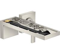 hansgrohe AXOR MyEdition Mitigeur monocommande de lavabo encastré pour montage mural, bec 221 mm, sans plaque, 47062800, Couleur: Acier inoxydable Optic