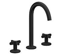 hansgrohe AXOR One robinetterie de lavabo 3 trous 170 avec poignées croisillons et vidage Push-Open, 48040670, Couleur: noir mat