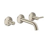 hansgrohe AXOR One robinetterie de lavabo 3 trous encastrée pour montage mural, bec 160mm, avec poignées manettes, 48150820, Couleur: Nickel brossé