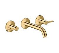 hansgrohe AXOR One 3 trous mitigeur lavabo 48150990 encastré, saillie 160 mm, montage mural avec rosaces, avec poignée à levier, aspect or poli