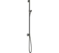 hansgrohe AXOR One barre de douche avec raccord mural, flexibles de douche 1,60m, 48792330, Couleur: Chrome noir poli