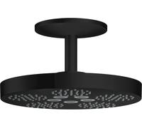 hansgrohe AXOR One Douche de tête 280 2jet avec raccordement au plafond, 48494670, Couleur: Noir Mat
