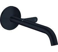 hansgrohe AXOR One Mitigeur de lavabo pour montage mural Select, encastré, saillie 220mm, 48112670, Couleur: Noir Mat