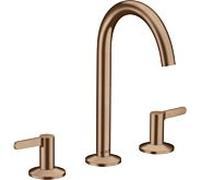 hansgrohe Axor One mitigeur lavabo 3 trous 48050310 saillie 140mm, avec garniture de vidange push-open , or rouge brossé