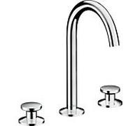 hansgrohe Axor One Mitigeur lavabo 3 trous 48070000 saillie 140mm, avec bouton-poussoir garniture de vidange , chromé