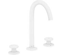 hansgrohe Axor One mitigeur lavabo 3 trous 48070700 projection 140mm, avec push-open garniture de vidange , blanc mat