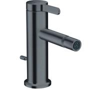hansgrohe AXOR One Mitigeur monocommandé pour bidet avec vidage à tirette, saillie 113mm, 48210340, Couleur: Chrome noir brossé
