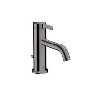hansgrohe AXOR One Mitigeur monocommandé pour lavabo 70 avec manette et vidage à tirette, saillie 130 mm, 48000330, Couleur: Chrome noir poli
