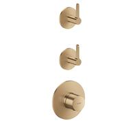 hansgrohe AXOR One Module thermostatique encastré pour 2 consommateurs, avec poignée à levier, 48722140, Couleur: Bronze brossé