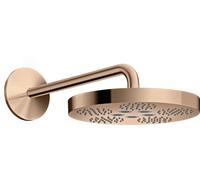 hansgrohe AXOR One Pomme de douche 280 1 jet avec bras de douche, 48491300, Couleur: Rouge poli or