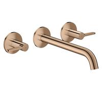 hansgrohe AXOR One robinetterie de baignoire 3 trous encastrée pour montage mural avec poignées manettes, 48431300, Couleur: Rouge poli or