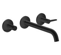hansgrohe AXOR One robinetterie de baignoire 3 trous encastrée pour montage mural avec poignées manettes, 48431670, Couleur: noir mat